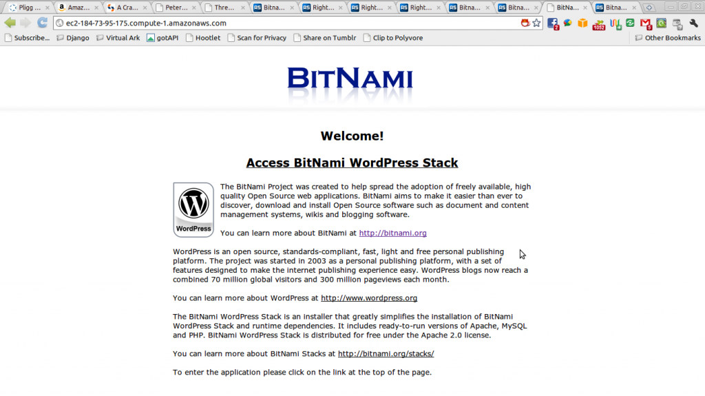 Bitnami WordPress Welcome Page