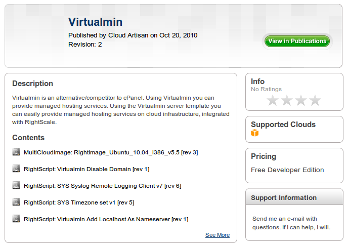 Virtualmin Server Template