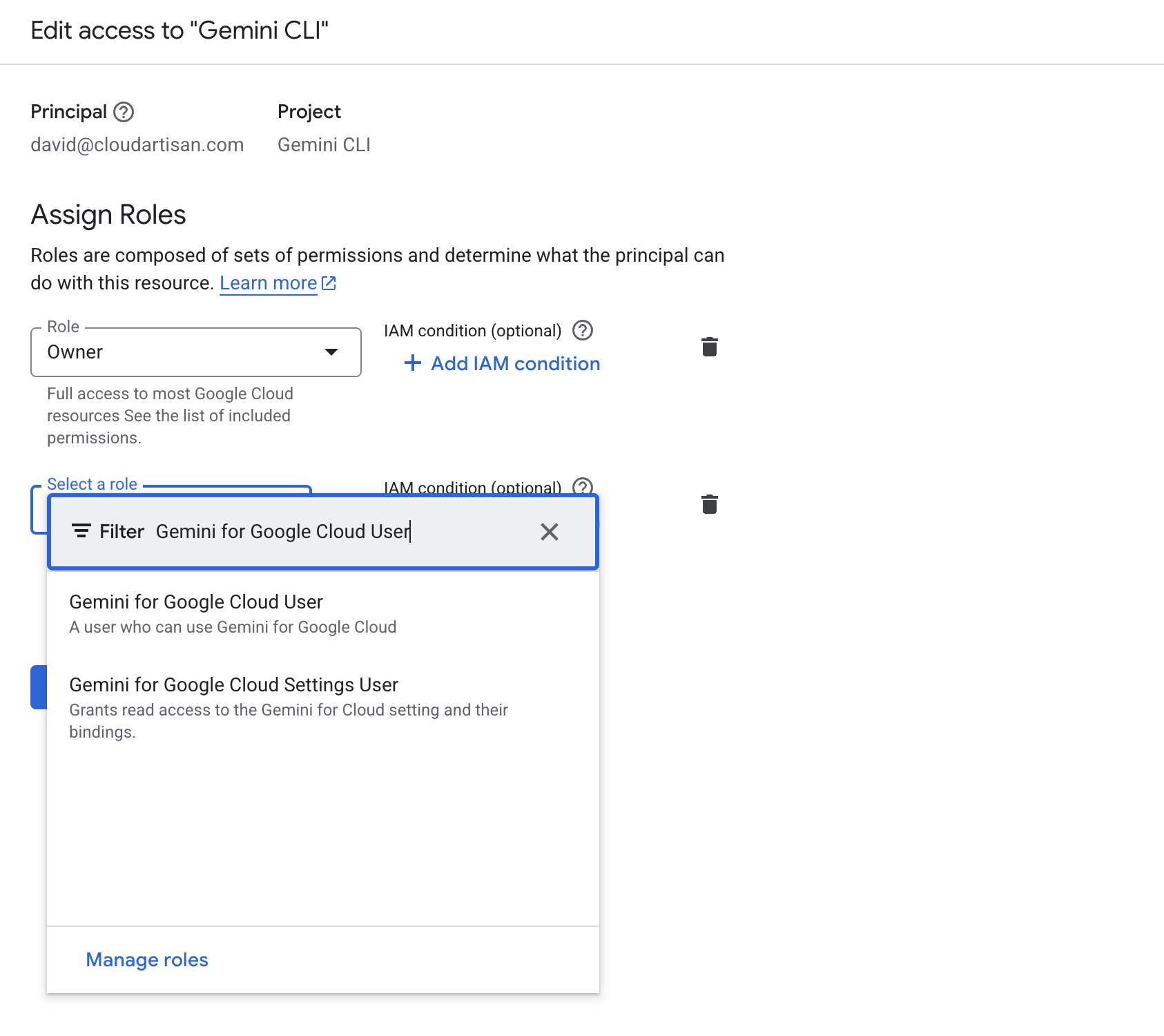 Google Cloud Platform - Edit IAM Principal
