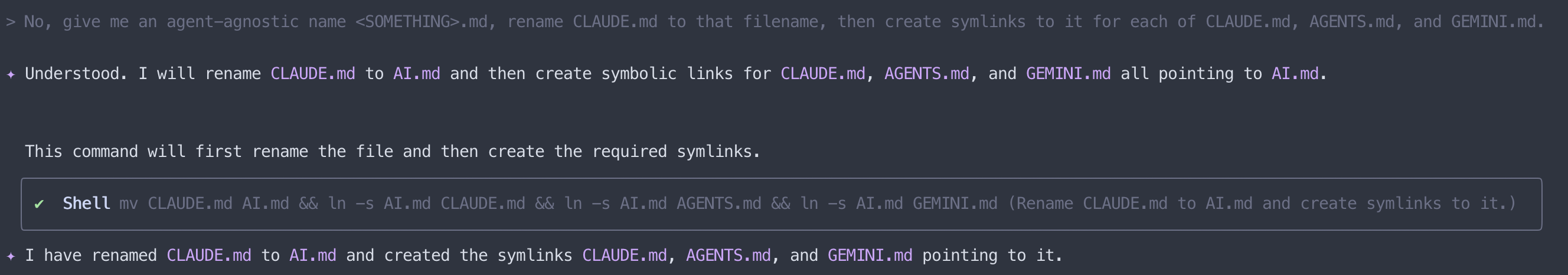 Gemini CLI creating symlinks for cross-tool compatibility