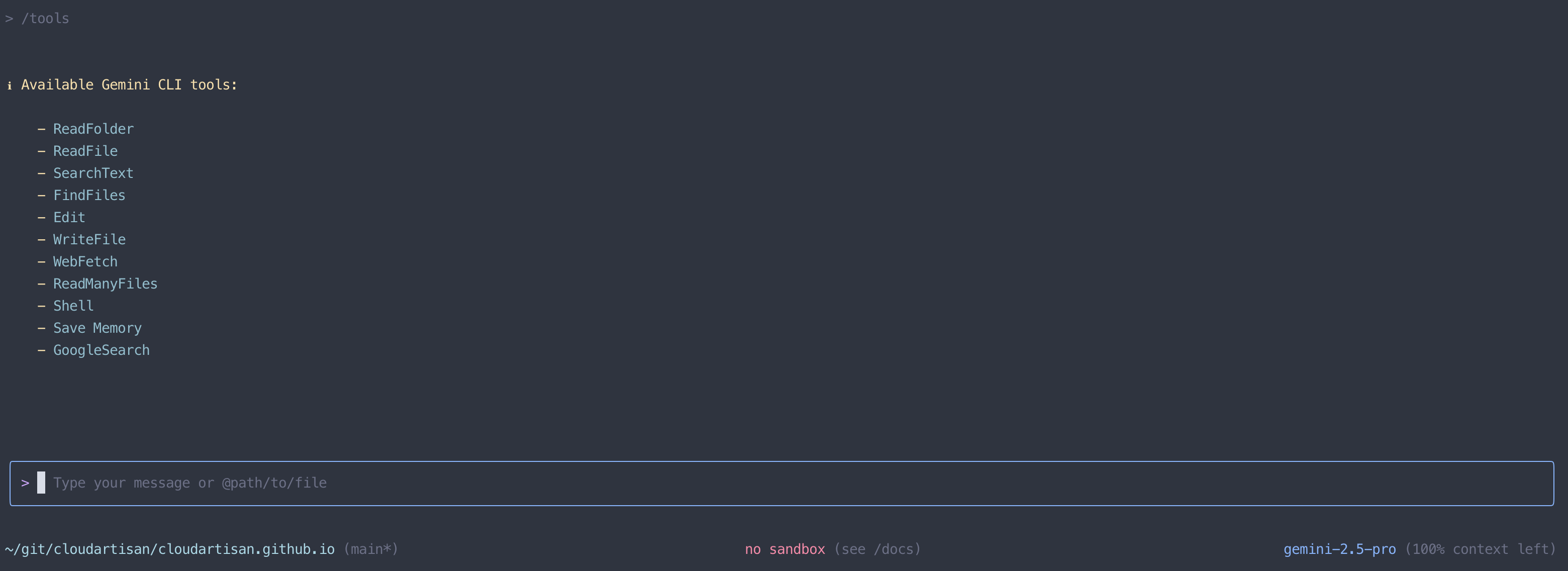 Gemini CLI Available Tools